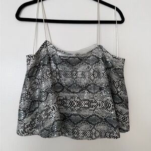 Endless Rose Black and Gray Sequin Cami